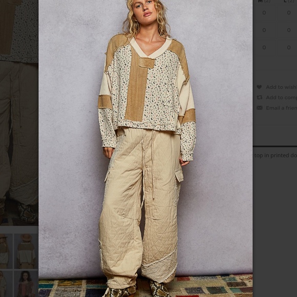 POL “ Mia 2 “ POL V-Neck Double Gauze Woven Top 24 - Picture 6 of 6